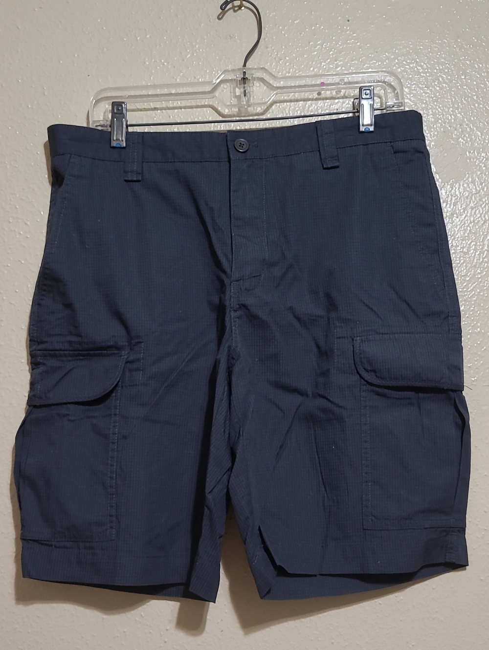 Chaps Men's Navy Cargo Shorts - Utility Pocket Design